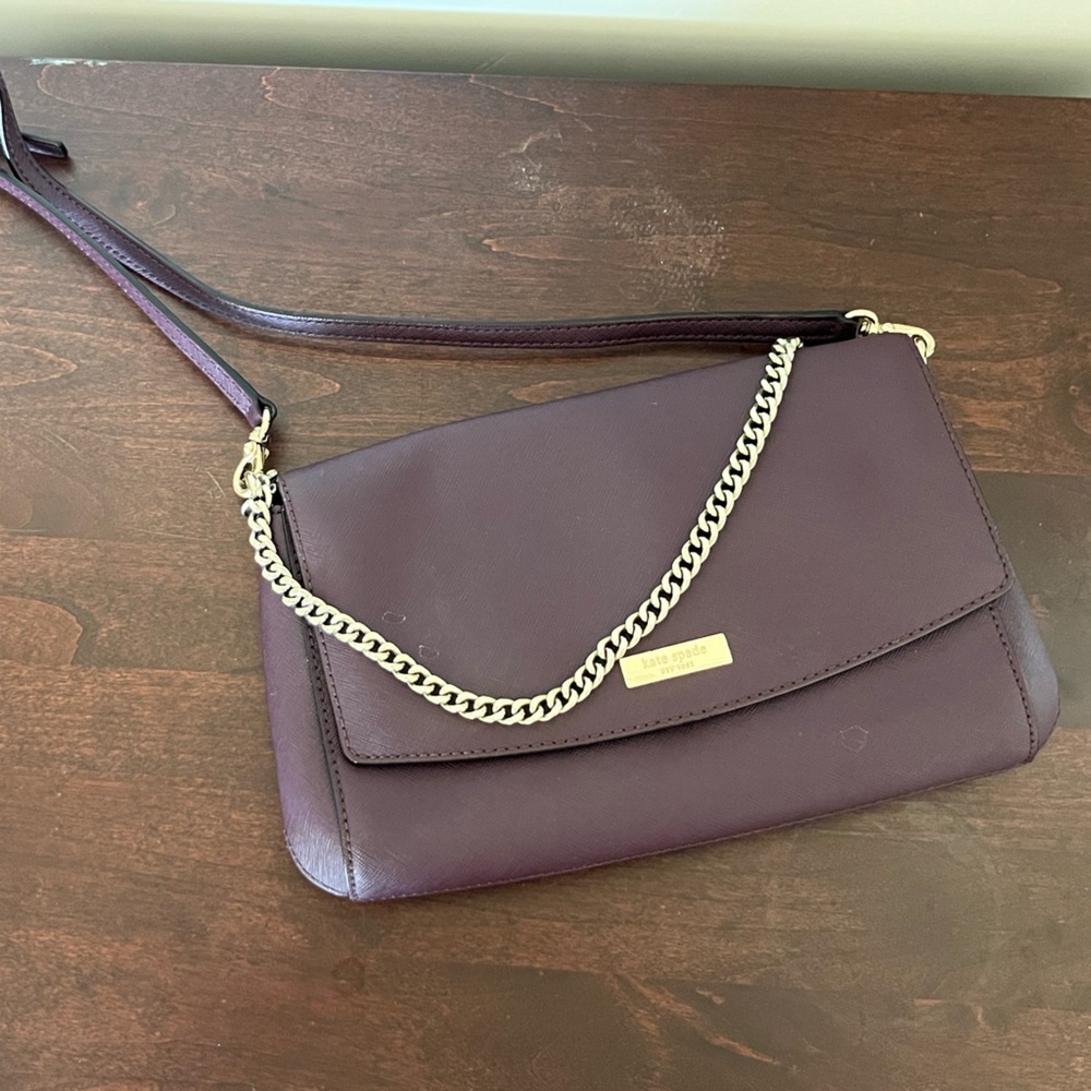 Kate Spade Deep Purple Crossbody Bag and matching card holder